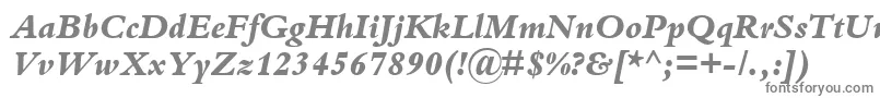 KuriakosBlackSsiExtraBoldItalic Font – Gray Fonts on White Background