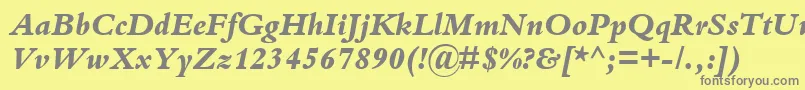 KuriakosBlackSsiExtraBoldItalic Font – Gray Fonts on Yellow Background