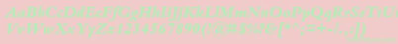 KuriakosBlackSsiExtraBoldItalic Font – Green Fonts on Pink Background