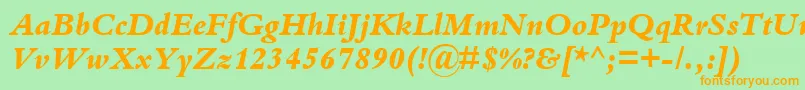 KuriakosBlackSsiExtraBoldItalic Font – Orange Fonts on Green Background