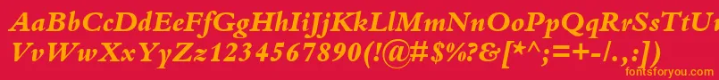 KuriakosBlackSsiExtraBoldItalic Font – Orange Fonts on Red Background