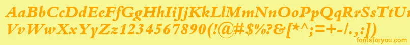 KuriakosBlackSsiExtraBoldItalic Font – Orange Fonts on Yellow Background