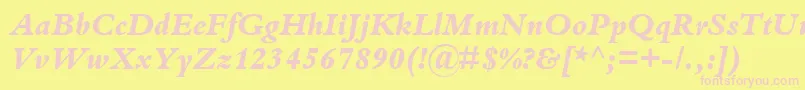 KuriakosBlackSsiExtraBoldItalic Font – Pink Fonts on Yellow Background