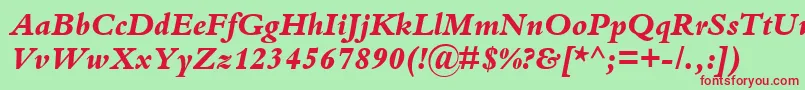 KuriakosBlackSsiExtraBoldItalic Font – Red Fonts on Green Background