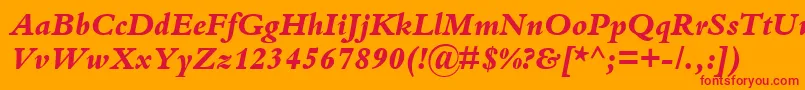 KuriakosBlackSsiExtraBoldItalic Font – Red Fonts on Orange Background