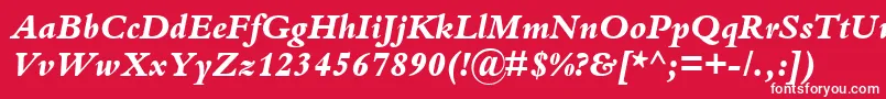 フォントKuriakosBlackSsiExtraBoldItalic – 赤い背景に白い文字