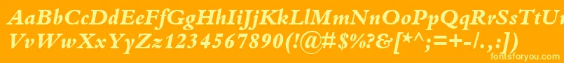 KuriakosBlackSsiExtraBoldItalic Font – Yellow Fonts on Orange Background