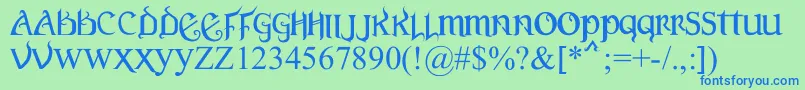 VersalGothic Font – Blue Fonts on Green Background