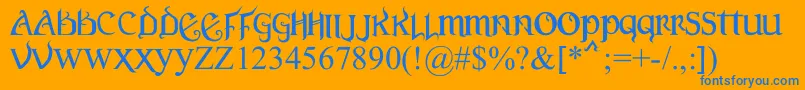 VersalGothic Font – Blue Fonts on Orange Background