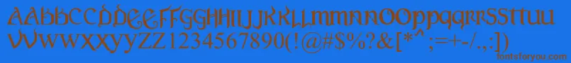 VersalGothic Font – Brown Fonts on Blue Background