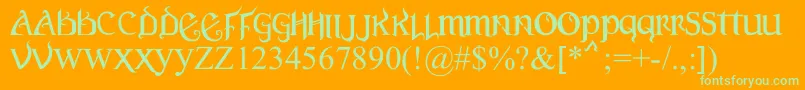 VersalGothic-Schriftart – Grüne Schriften auf orangefarbenem Hintergrund