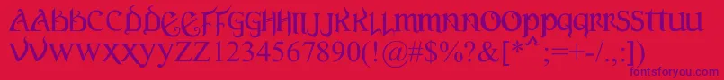 VersalGothic Font – Purple Fonts on Red Background