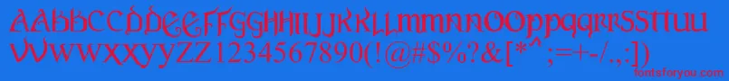 VersalGothic Font – Red Fonts on Blue Background