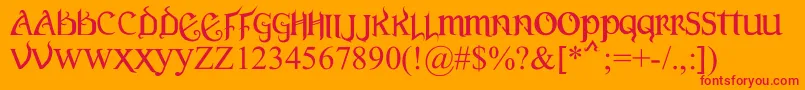 VersalGothic-Schriftart – Rote Schriften auf orangefarbenem Hintergrund