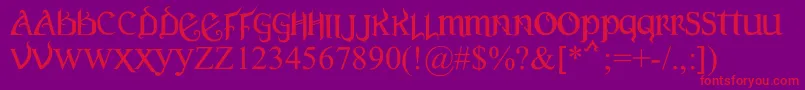 VersalGothic-Schriftart – Rote Schriften auf violettem Hintergrund