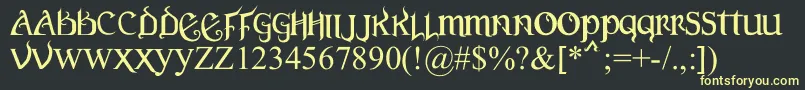 VersalGothic-Schriftart – Gelbe Schriften auf schwarzem Hintergrund