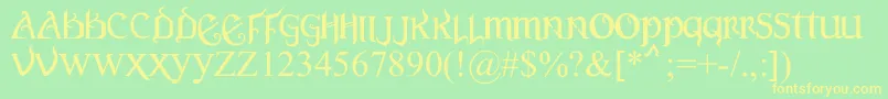 Police VersalGothic – polices jaunes sur fond vert