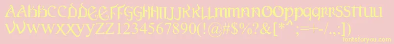 VersalGothic-Schriftart – Gelbe Schriften auf rosa Hintergrund