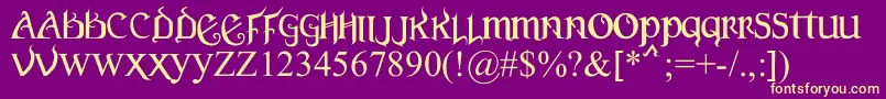 VersalGothic-Schriftart – Gelbe Schriften auf violettem Hintergrund