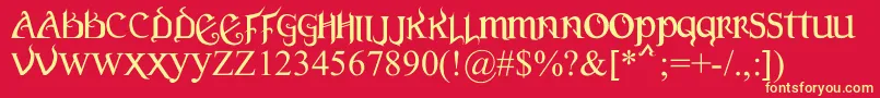 VersalGothic Font – Yellow Fonts on Red Background