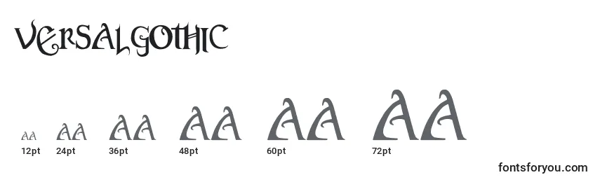 VersalGothic Font Sizes