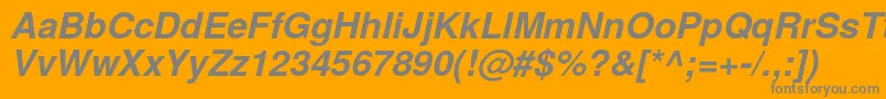 フォントTexgyreherosBolditalic – オレンジの背景に灰色の文字