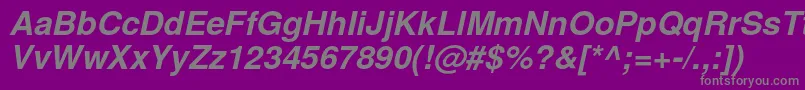 フォントTexgyreherosBolditalic – 紫の背景に灰色の文字