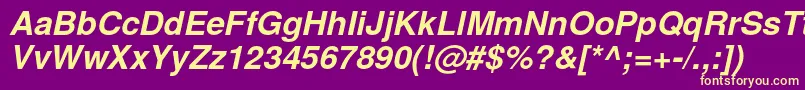 TexgyreherosBolditalic Font – Yellow Fonts on Purple Background