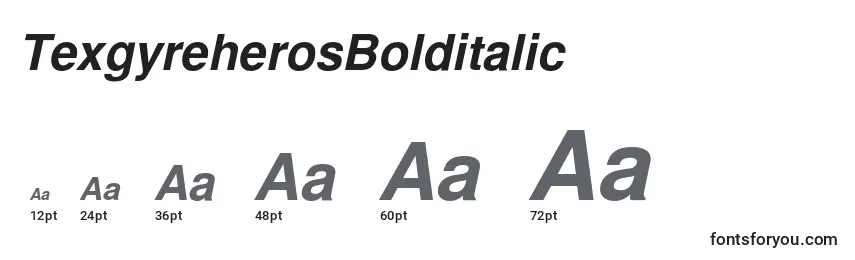 TexgyreherosBolditalic Font Sizes