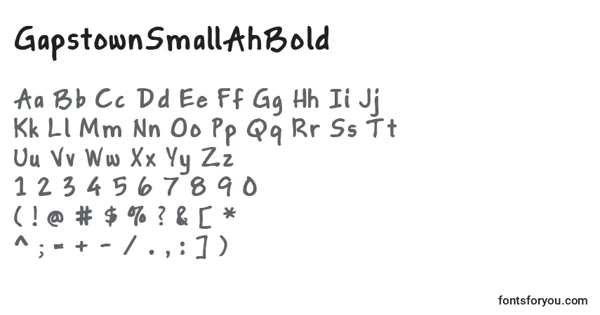 Шрифт GapstownSmallAhBold – алфавит, цифры, специальные символы