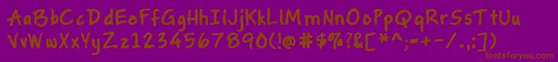 GapstownSmallAhBold-Schriftart – Braune Schriften auf violettem Hintergrund