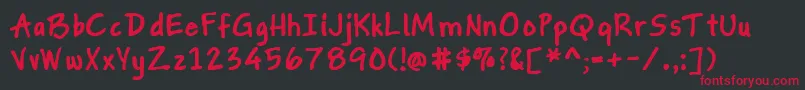 フォントGapstownSmallAhBold – 黒い背景に赤い文字