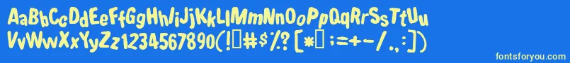フォントShake – 黄色の文字、青い背景