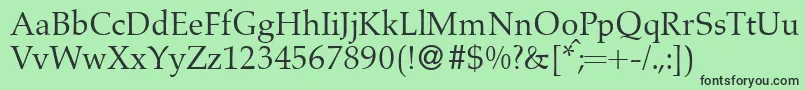 A760RomanRegular Font – Black Fonts on Green Background