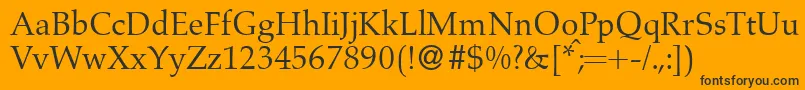 A760RomanRegular Font – Black Fonts on Orange Background
