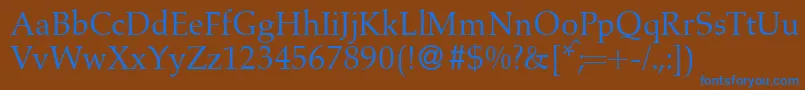 フォントA760RomanRegular – 茶色の背景に青い文字