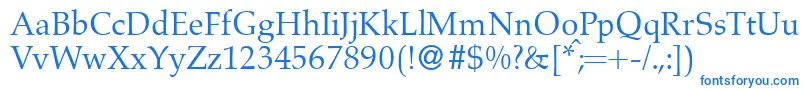 Шрифт A760RomanRegular – синие шрифты на белом фоне