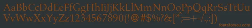 A760RomanRegular Font – Brown Fonts on Black Background