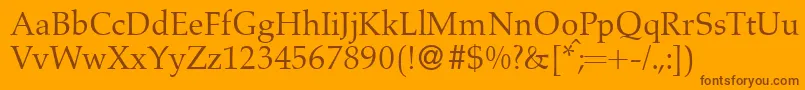 A760RomanRegular Font – Brown Fonts on Orange Background