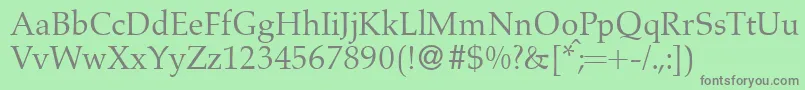 A760RomanRegular Font – Gray Fonts on Green Background