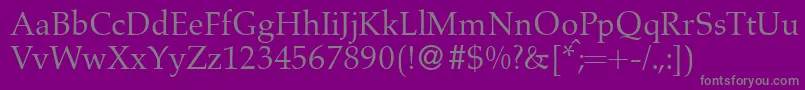 A760RomanRegular Font – Gray Fonts on Purple Background