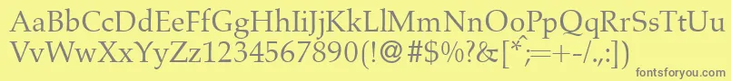 A760RomanRegular Font – Gray Fonts on Yellow Background