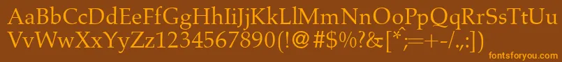 A760RomanRegular Font – Orange Fonts on Brown Background