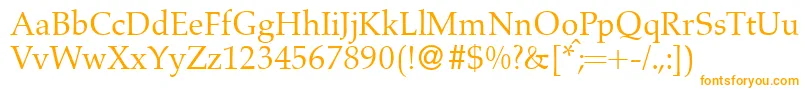 A760RomanRegular Font – Orange Fonts on White Background