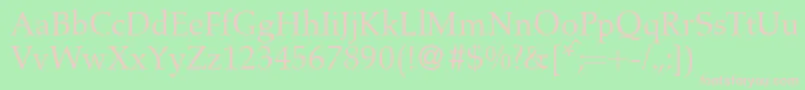 A760RomanRegular Font – Pink Fonts on Green Background
