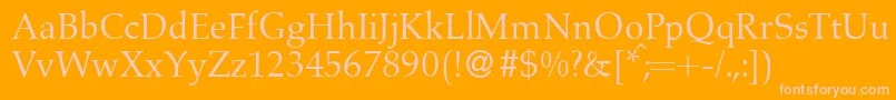 A760RomanRegular Font – Pink Fonts on Orange Background