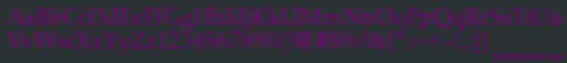 A760RomanRegular Font – Purple Fonts on Black Background