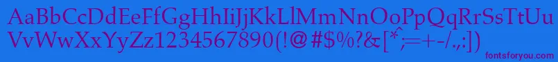 Шрифт A760RomanRegular – фиолетовые шрифты на синем фоне