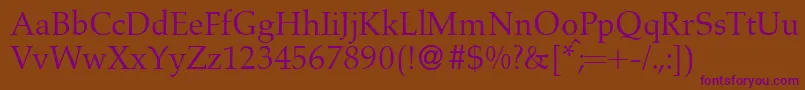 A760RomanRegular Font – Purple Fonts on Brown Background