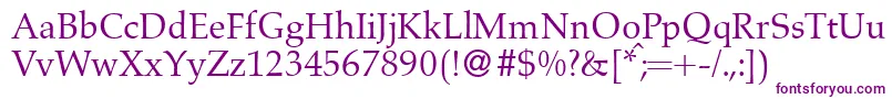 A760RomanRegular Font – Purple Fonts on White Background